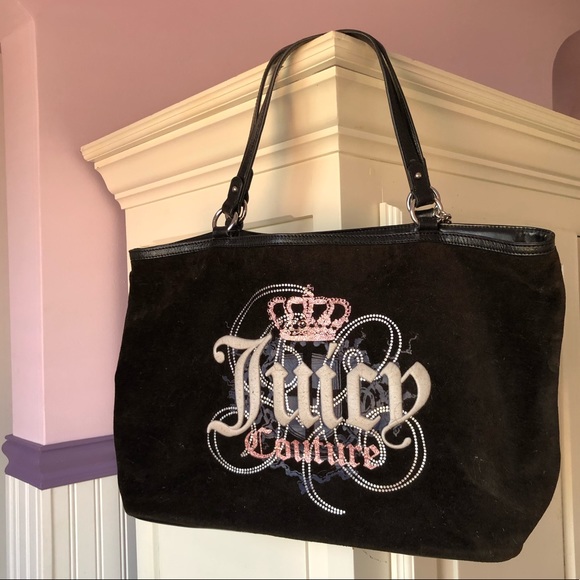 Juicy Couture Handbags - y2k early 2000s Juicy Couture velour brown tote!!